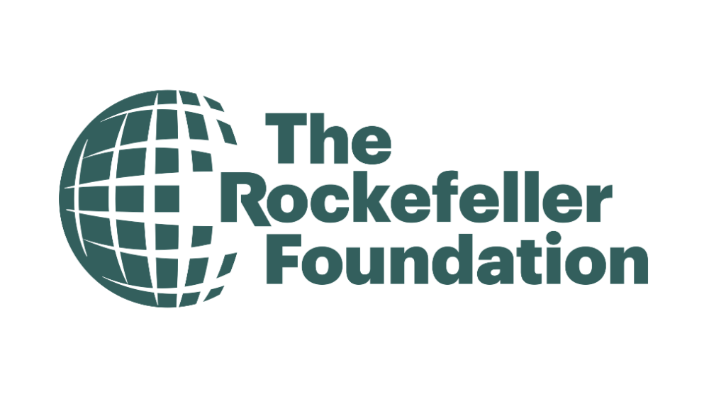 The Rockefeller Foundation logo, a green globe on the left with green title text.